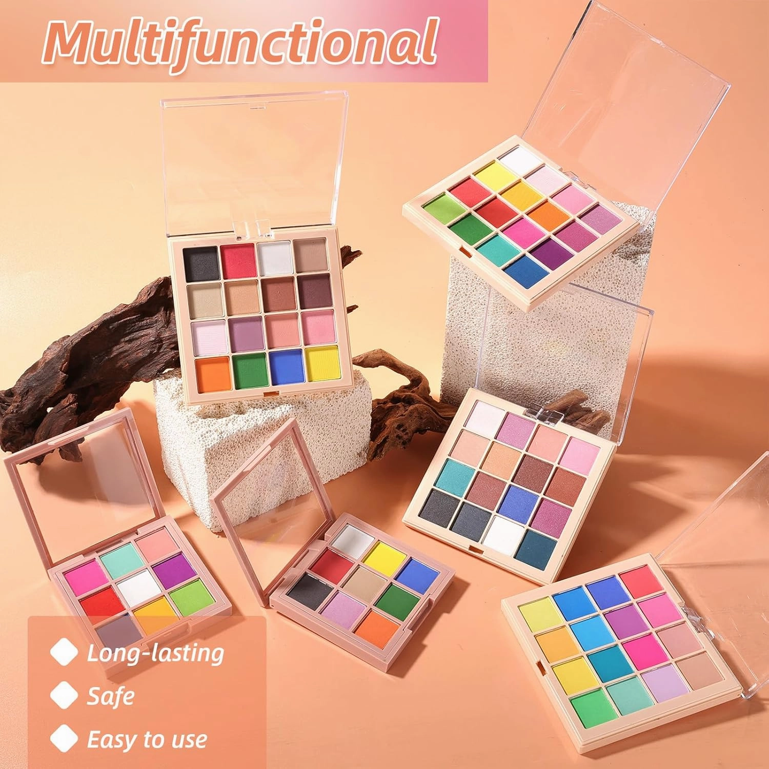 Nail Pigment Powder Palette Set, 16 Colors Ombre Nail Powder Palette with 100pcs Sponges & Tweezers French Aura Nails Ombre Nail Brush Nail Long-lasting Manicure Art DIY Accessories 07 Set