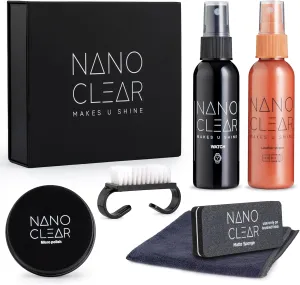 Nano Clear Watch Cleaner & Scratch Remover 2.1. Watch Cleaner Solution, 2 Oz. Watch Renewal. Watch Polish, Microfiber Cloth, Matte Sponge, Cleaning Brush – Watch Cleaning Kit & Repair Kit Accessories