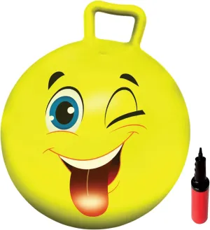New Bounce Hopper Ball for Kids - Bouncing Ball with Handle - Outdoor Toys for Ages 5,6,7,8,9 - Yellow Bouncy Ball w/Pump