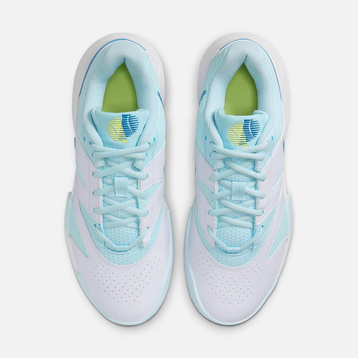 NikeCourt Lite 4 Women's Tennis Shoes (FD6575-400, Glacier Blue/White/Light Lemon Twist/Star Blue)
