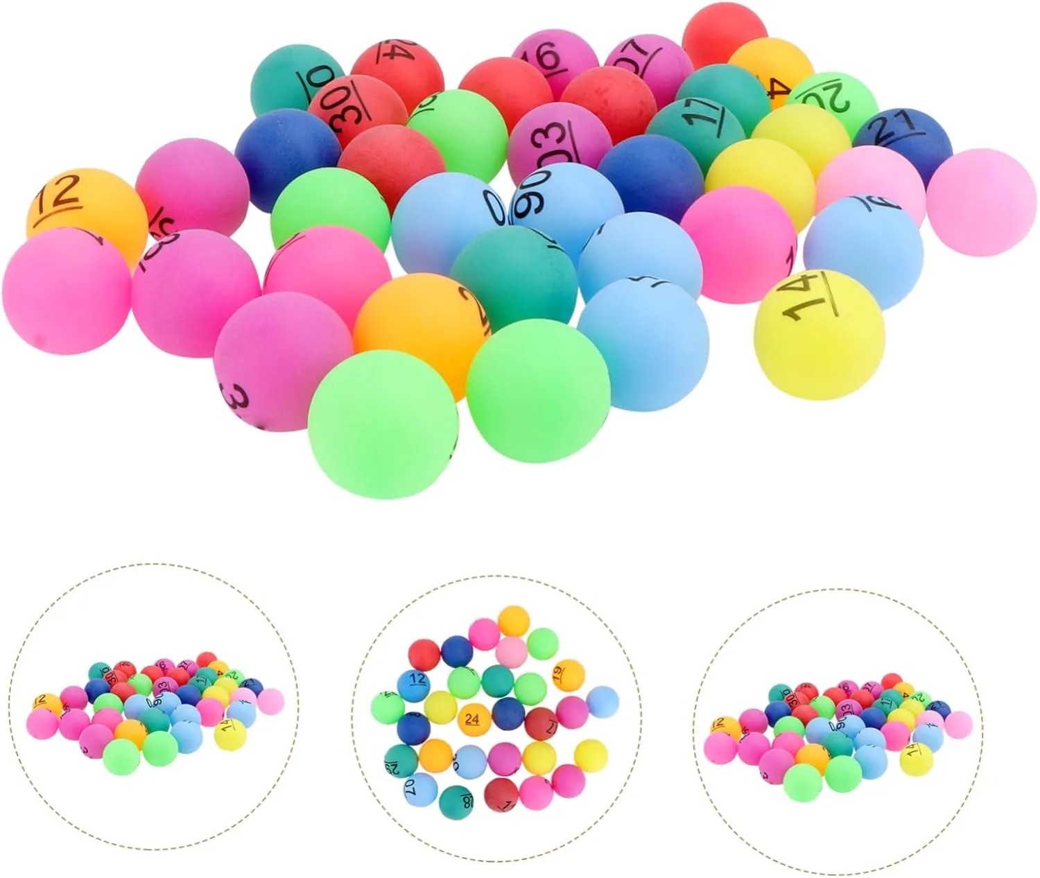 NOLITOY 60 Pcs 1 Lottery Ball Numbered Raffle Balls Bingo Balls Numbers Lottery Balls Mini Bouncy Balls Tennis Set Bulk Bouncy Balls Prize Game Ball 1 to 30 Numbered Balls Party Props Cage