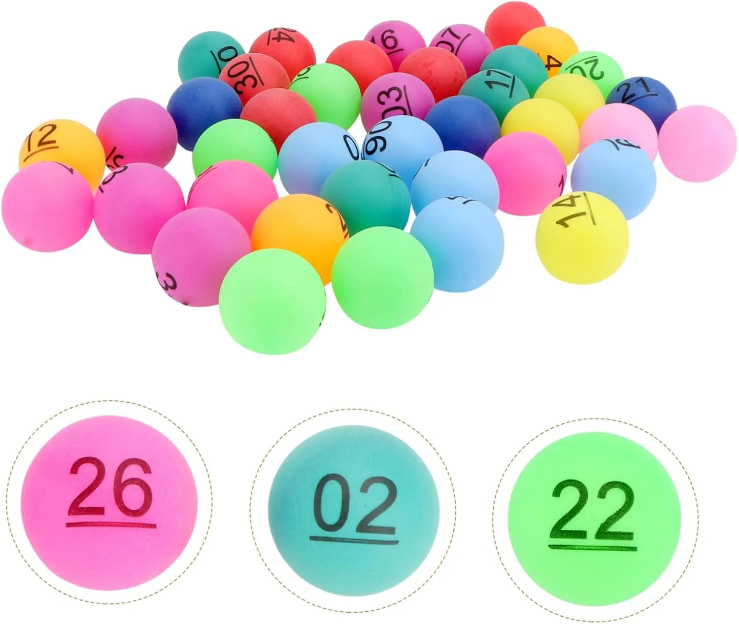 NOLITOY 60 Pcs 1 Lottery Ball Numbered Raffle Balls Bingo Balls Numbers Lottery Balls Mini Bouncy Balls Tennis Set Bulk Bouncy Balls Prize Game Ball 1 to 30 Numbered Balls Party Props Cage