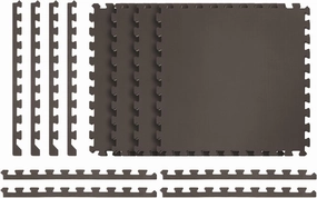 Norsk Multi-Purpose Reversible Floor Mats - EVA Interlocking Foam Tiles (Gray/Black 28 Tiles - 112 sq. Ft. 1/2" Thick)