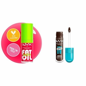 NYX PROFESSIONAL MAKEUP - Kit de David Allegre: Brillo labial con efecto jugoso Fat Oil Lip Drip tono News Feed   Tinta de Labios LIP IV Gloss Serum Hidratante tono Espresso Soak. Fórmula vegana.