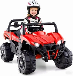 OLAKIDS 12V Ride on Car UTV, Battery Powered Off-Road Kids Electric Vehicles with Remote Control, Music, Horn, MP3, Lights, 3 Speeds, Soft Start, Ride on Truck for Boys Girls (Red)