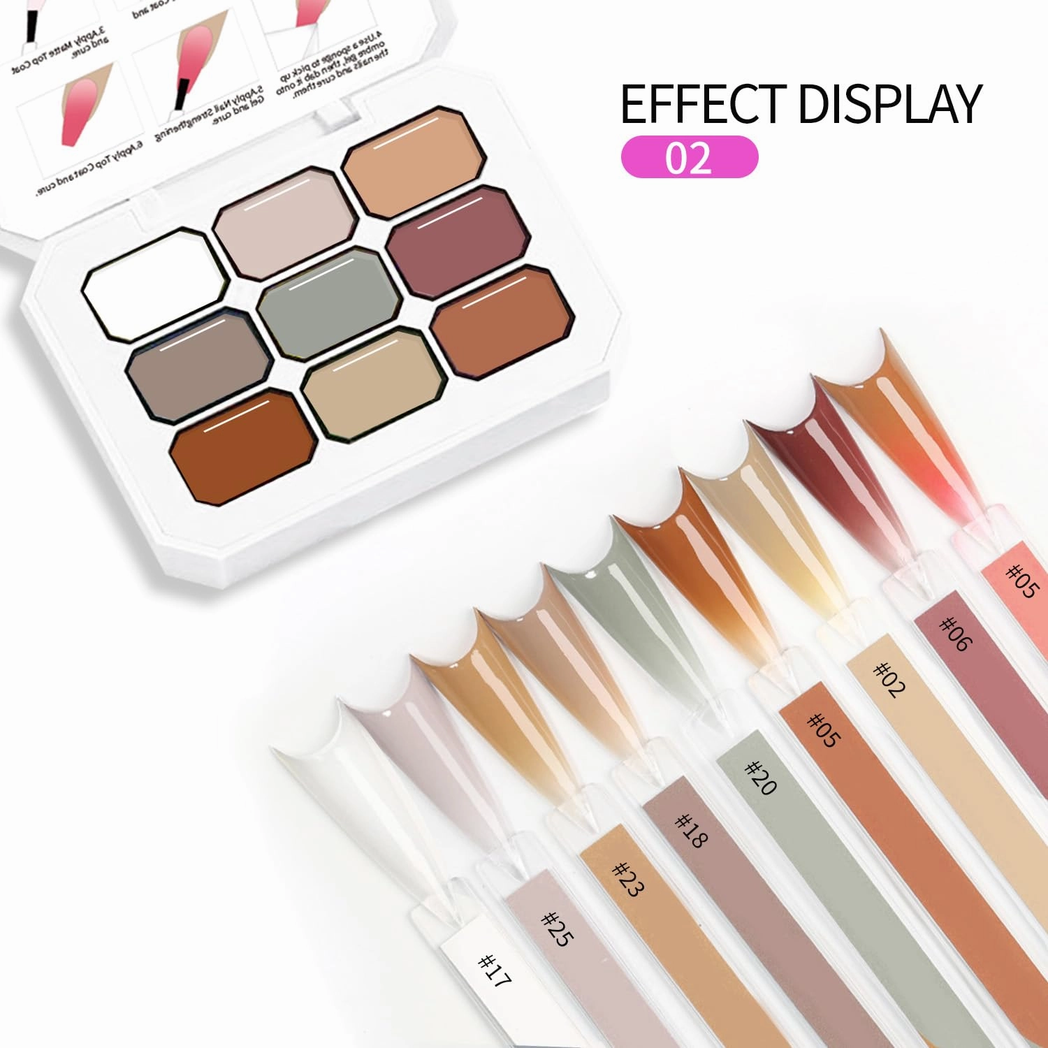 Ombre Gel Polish Nail Sponges for Ombre 9 Series Colorful Blush Effect Gradient painting gel ombre & pat paint for nails Multistyle French Manicure Nail Art DIY Home (A7, 1)