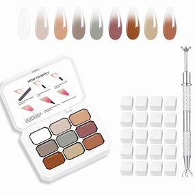 Ombre Gel Polish Nail Sponges for Ombre 9 Series Colorful Blush Effect Gradient painting gel ombre & pat paint for nails Multistyle French Manicure Nail Art DIY Home (A7, 1)