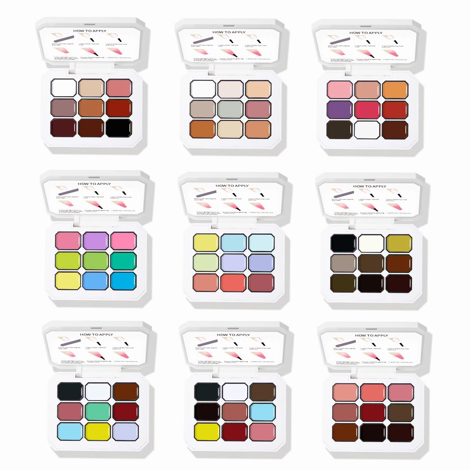 Ombre Gel Polish Nail Sponges for Ombre 9 Series Colorful Blush Effect Gradient painting gel ombre & pat paint for nails Multistyle French Manicure Nail Art DIY Home (A7, 1)