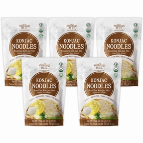 ONETANG Organic Shirataki Konjac Angel Hair Noodles, USDA Organic, Vegan, Gluten Free, Fat Free, Keto Friendly, Low Carbs 5 Pack Inside 8.11 Oz, 40.6 Oz