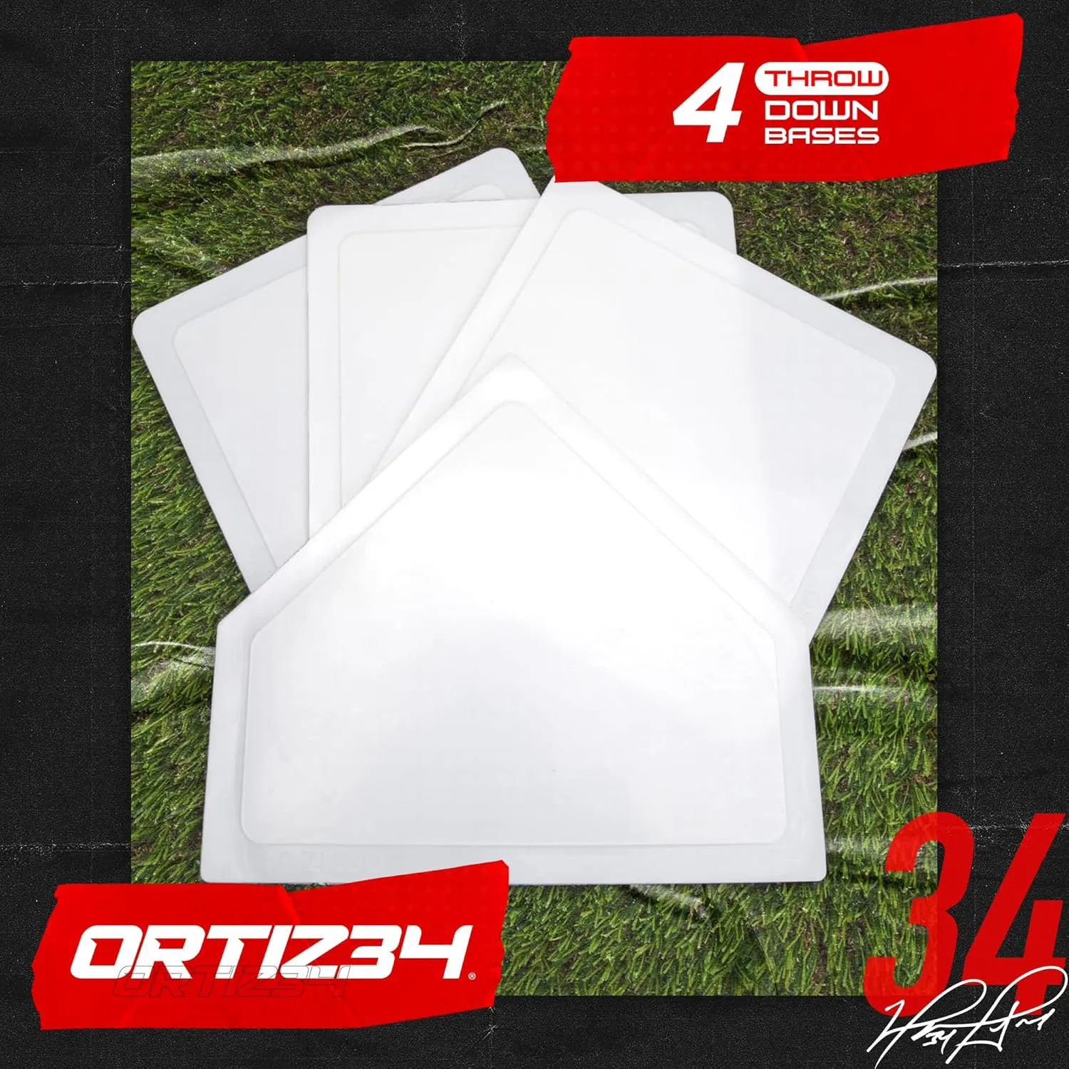 Ortiz34 Grand Slam Set- Graffiti Plastic Bat, 3 Balls, 4 Throw Down Bases