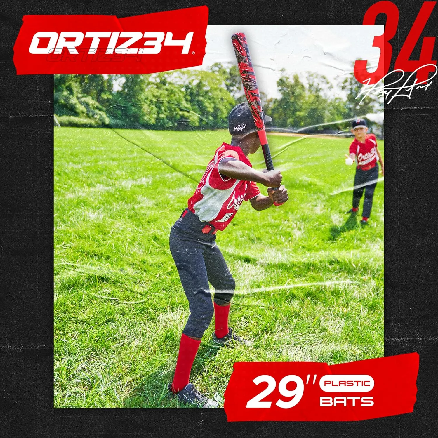 Ortiz34 Grand Slam Set- Graffiti Plastic Bat, 3 Balls, 4 Throw Down Bases
