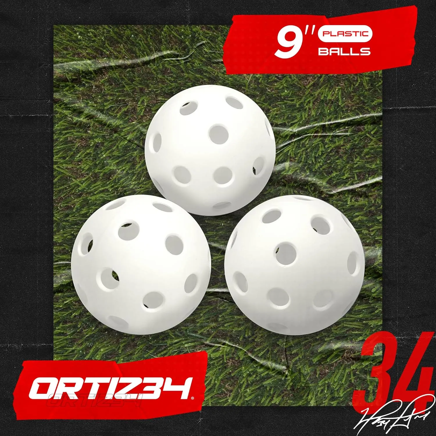 Ortiz34 Grand Slam Set- Graffiti Plastic Bat, 3 Balls, 4 Throw Down Bases