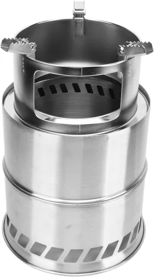 OUKENS Camping Stove, Wood Burning Camping Stove, Mini Wood Stove Stainless Steel Potable Backpacking Wood Stoves with Storage Bag for Tent Heating BBQ Camp Hiking