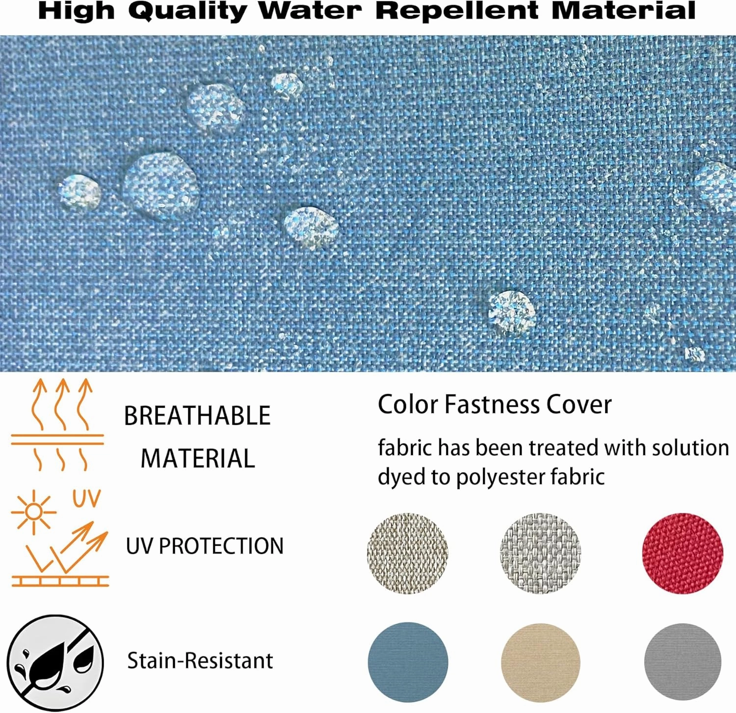 Outdoor/Indoor 24x24 inch Deep Seat Patio Cushions Set of 2 Resilient Foam Filling Water Repellent Stain-Resistant UV Resistant Weather Resistant Patio Cushions Beige