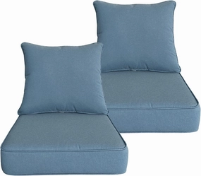 Outdoor/Indoor 24x24 inch Deep Seat Patio Cushions Set of 2 Resilient Foam Filling Water Repellent Stain-Resistant UV Resistant Weather Resistant Patio Cushions Beige