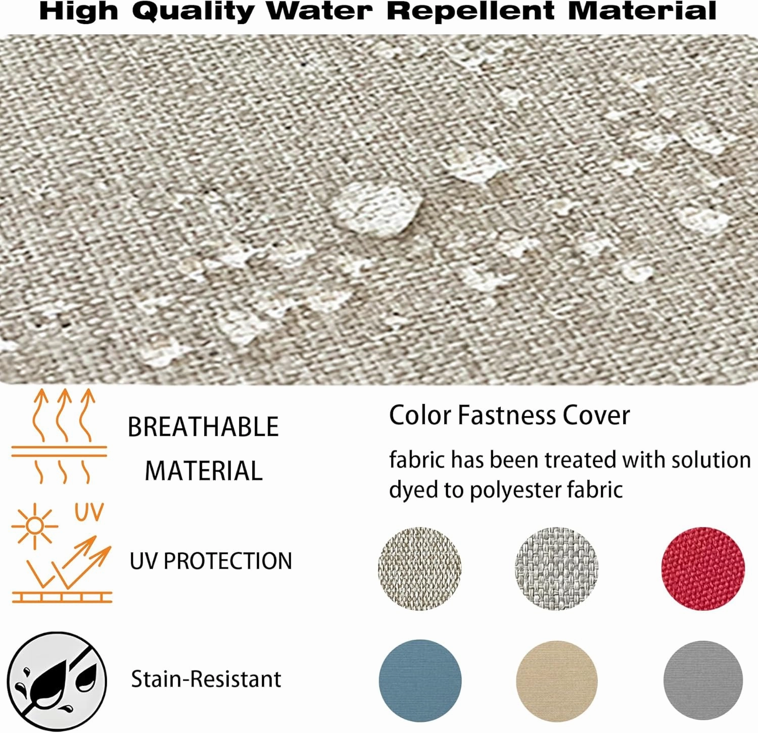 Outdoor/Indoor 24x24 inch Deep Seat Patio Cushions Set of 2 Resilient Foam Filling Water Repellent Stain-Resistant UV Resistant Weather Resistant Patio Cushions Riverbed