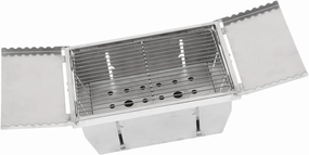 Outdoor Stainless Steel Firewood Stove, Small Rectangular Collapsible Firewood Stove for Camping, Picnic, Outdoor Barbecue