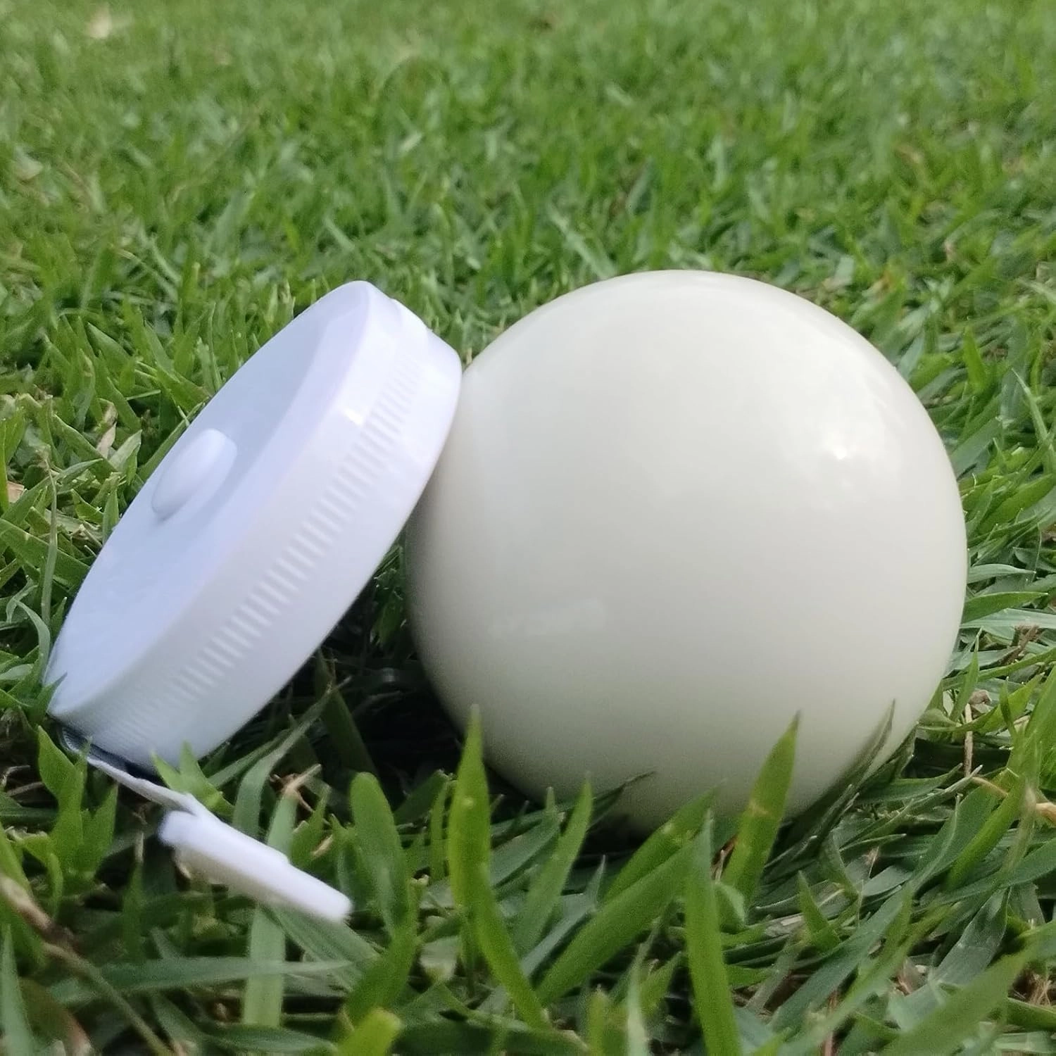 Pallino Ball Replacement for Bocce and Boule Game, Tournament Quality 2.24 In/57 mm White Bocce Pallino Ball Replacement - Including White Measuring Rope