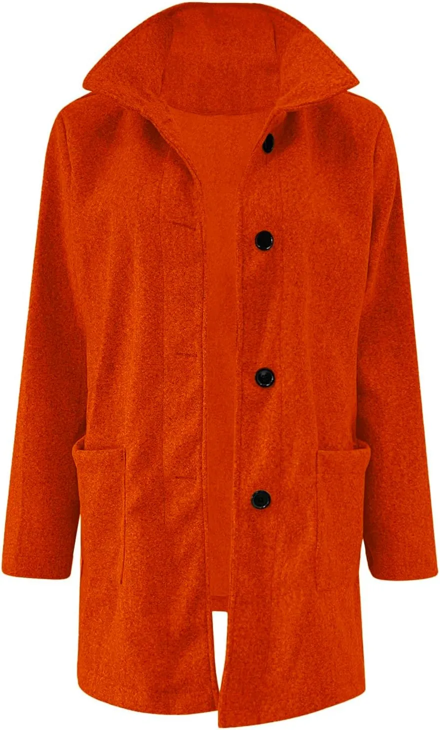 Pea Coats for Women Winter Stand Collar Wool Long Trench Coats Casual Single Breasted Blazer Thicken Peacoat Jackets