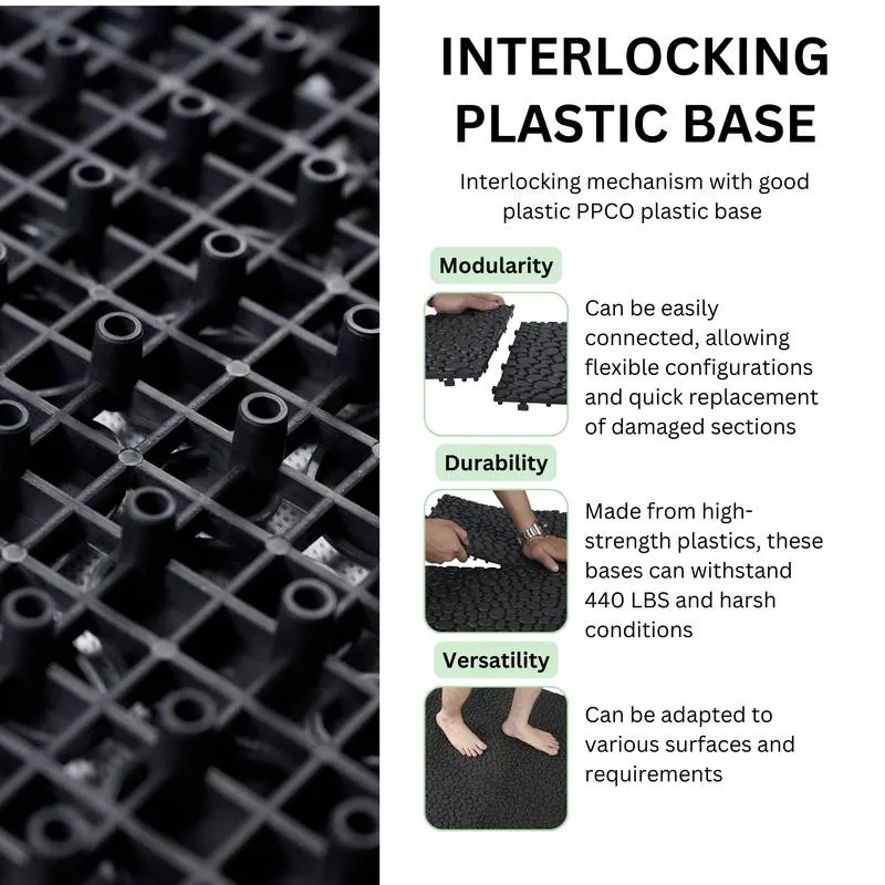 Pebble Stone Outdoor Deck Tiles - Waterproof & Anti-Slip