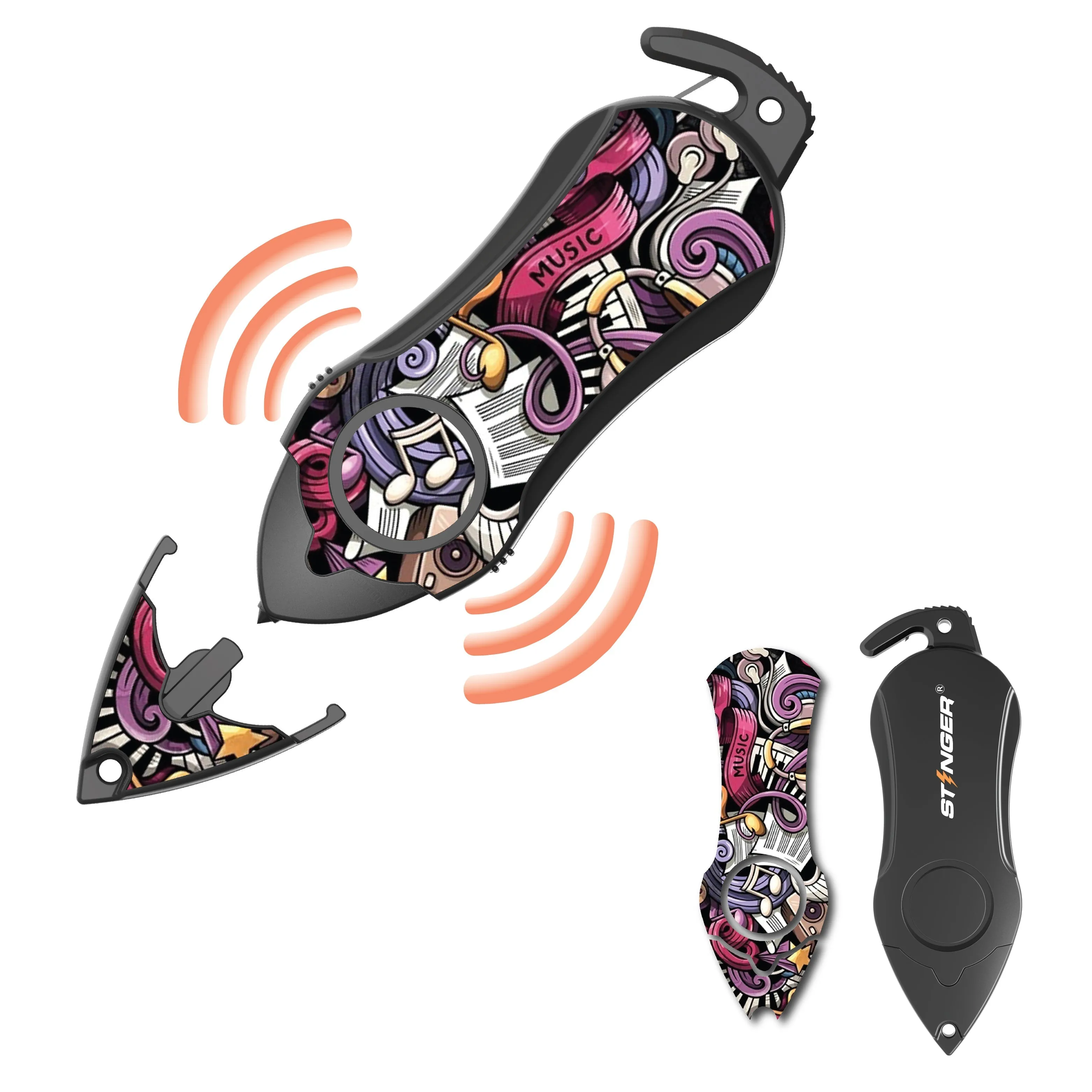 Personal Alarm Keychain Safety Emergency Tool (Music)