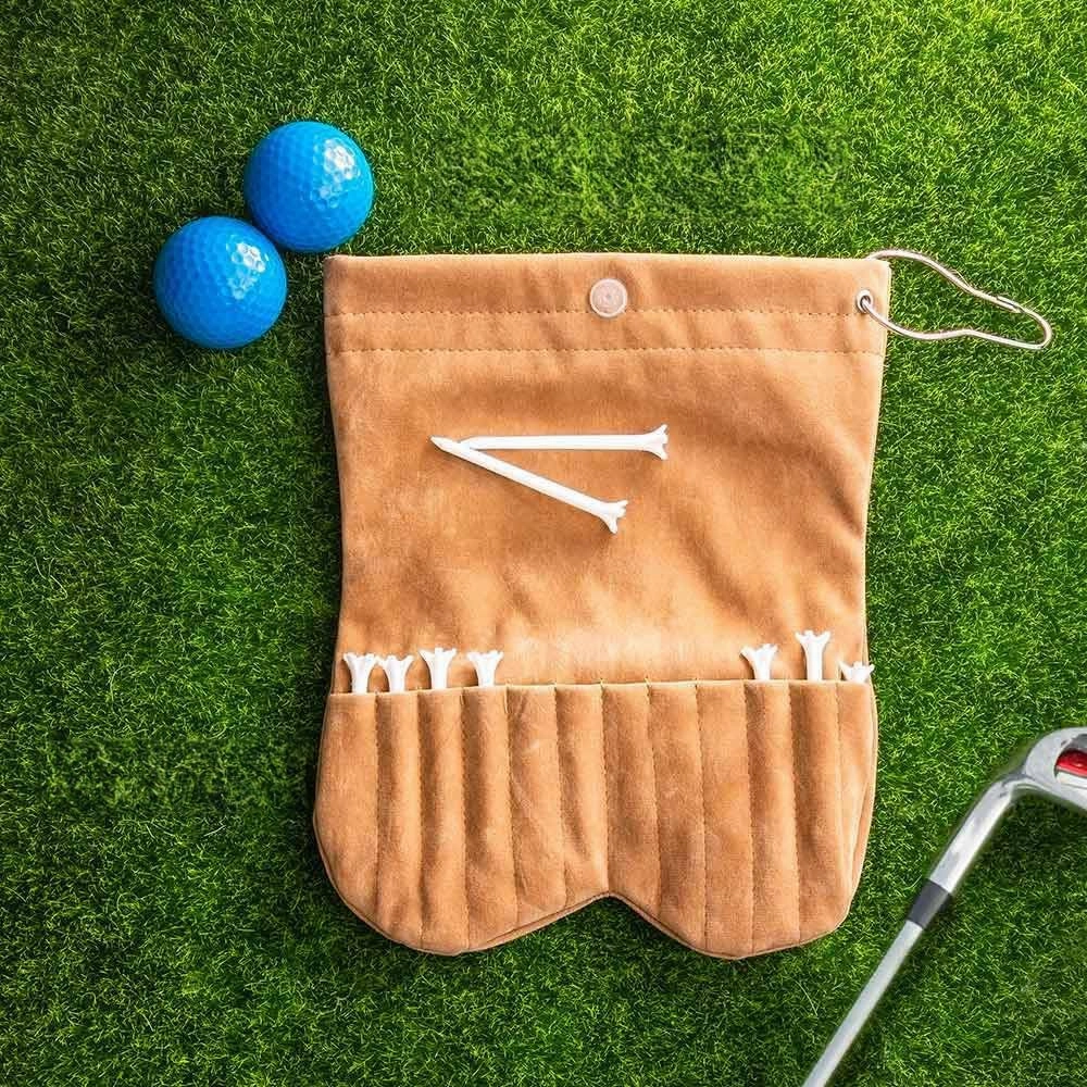 Personalized Golf Ball Bag, Custom Cartoon Character & Name on Golf Shag Bag with 2 Balls, Birthday Gift for Men Women