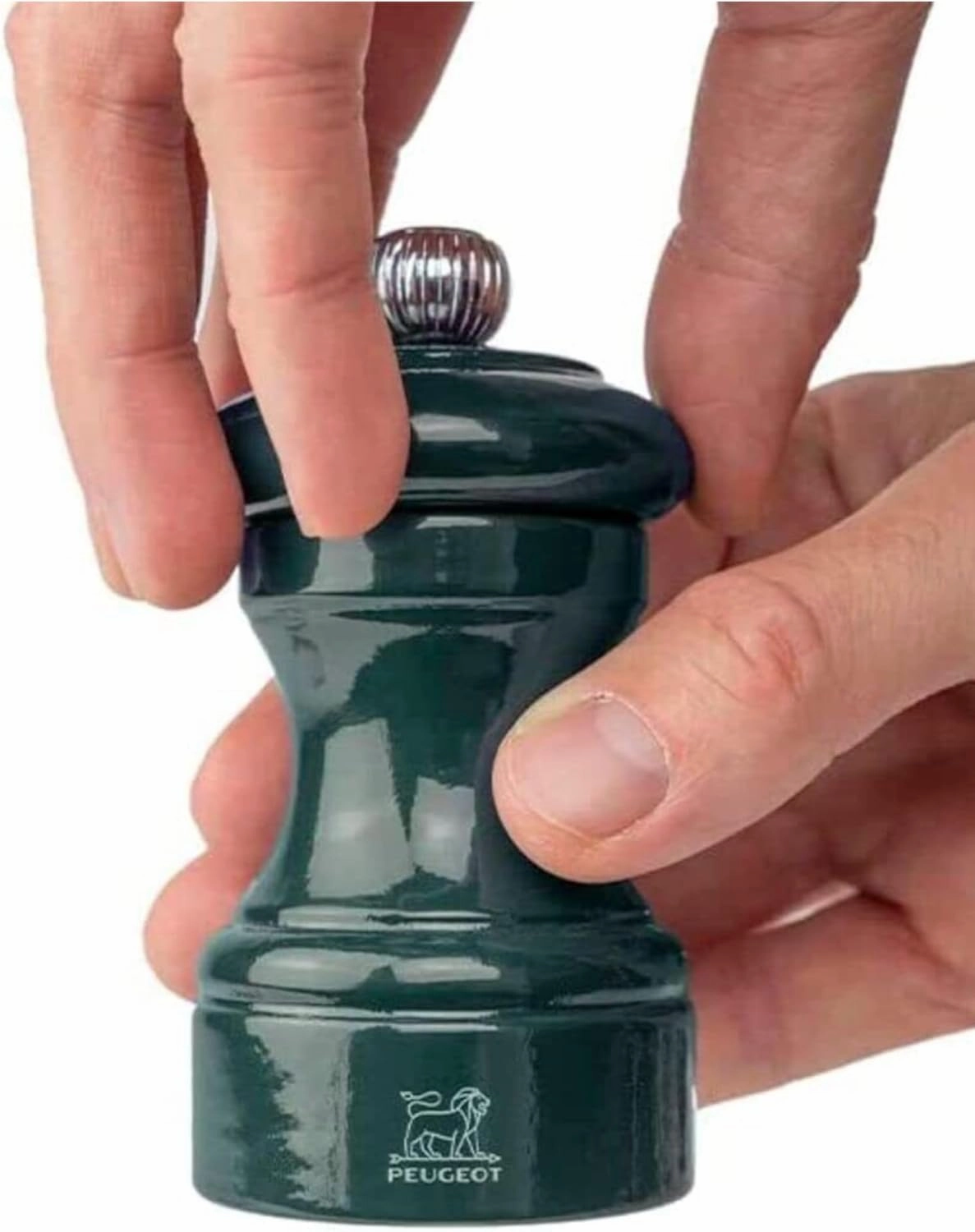Peugeot Bistro Pepper and Salt Mill Set, 4in - Beechwood Mills with Adjustable Grinding - For Peppercorns and Rock Salt, Corrosion-Resistant - Essential Kitchen Tools (Blue/Green)