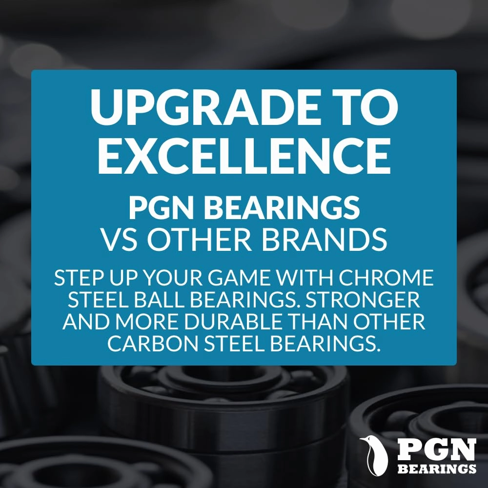 PGN (10 Pack) 6205-2RS Bearing - Lubricated Chrome Steel Sealed Ball Bearing - 25x52x15mm Bearings with Rubber Seal & High RPM Support