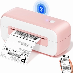 Phomemo Pink Bluetooth Thermal Label Printer 4x6, Shipping Label Printers for Small Business, Wireless Thermal Printer Compatible with Android&iOS Amazon, Ebay, Shopify, Etsy, UPS, FedEx, DHL, etc