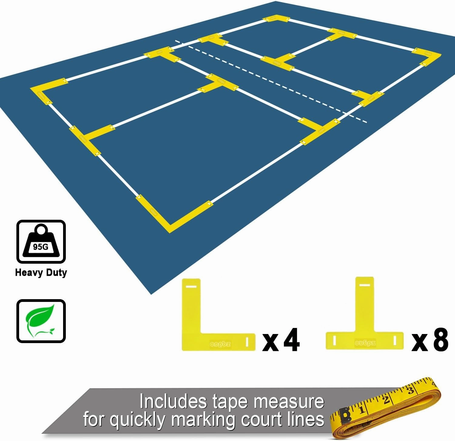 Pickleball Net for Driveway - Portable Pickleball Set with Net and Paddles Set of 4, Court Marking Kit, Outdoor Pickleballs, Carry Bag, Steady Metal Frame Easy Setup