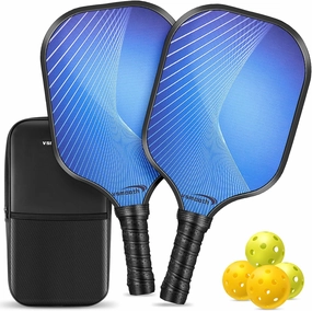 Pickleball Paddles Durable Max Spin Surface & Elongated Handle Portable Carry Bag Fiberglass Pickle Ball Paddles with Polypropylene Core USAPA Approved Pickle Ball Paddle Gifts for Beginners & Pros