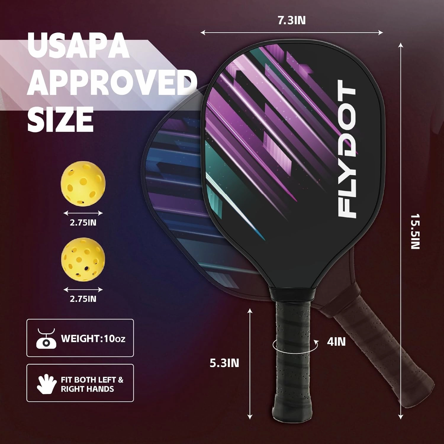 Pickleball Paddles Set of 4,USAPA Approved,4 Indoor&Outdoor Pickleball Balls, Carrying Bag, 4 Cooling Towels,4 Pack Paddles,Pickleball Paddles Pack Gifts for Beginner&Pro