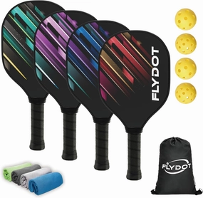 Pickleball Paddles Set of 4,USAPA Approved,4 Indoor&Outdoor Pickleball Balls, Carrying Bag, 4 Cooling Towels,4 Pack Paddles,Pickleball Paddles Pack Gifts for Beginner&Pro