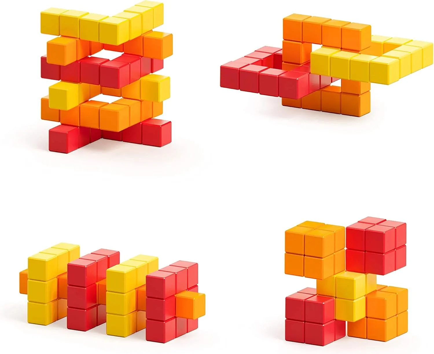 PIXIO Lava - Tiny Magnetic Blocks Building Toy in The Pixel Art Style with Free App - 5/16" Plastic Cubes with 6 Magnets Inside - Open Ended Toy - Creativity Toy for Ages 6  - 60pcs