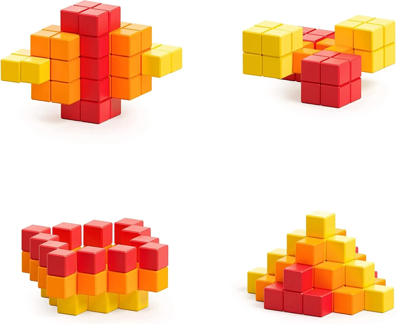 PIXIO Lava - Tiny Magnetic Blocks Building Toy in The Pixel Art Style with Free App - 5/16" Plastic Cubes with 6 Magnets Inside - Open Ended Toy - Creativity Toy for Ages 6  - 60pcs