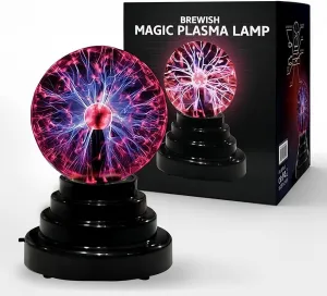 Plasma Ball,Colorful Plasma Ball - 3 Inch Static Electricity in a Vacuum Pressurized Glass Globe Touch Sensitive Plasma Globe USB or Battery Powered Nebula Thunder Lightning，Bedroom, Gifts