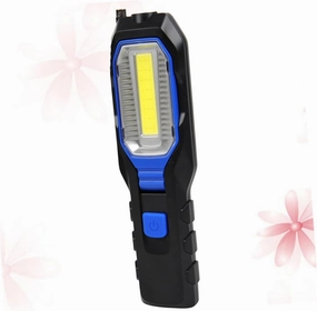 Portable Cob LED Work Lamp Battery Powered Magnetic Flashlight for Repairing Emergency Use and Inspection Beam Angle Random Color No Battery Included Random Color