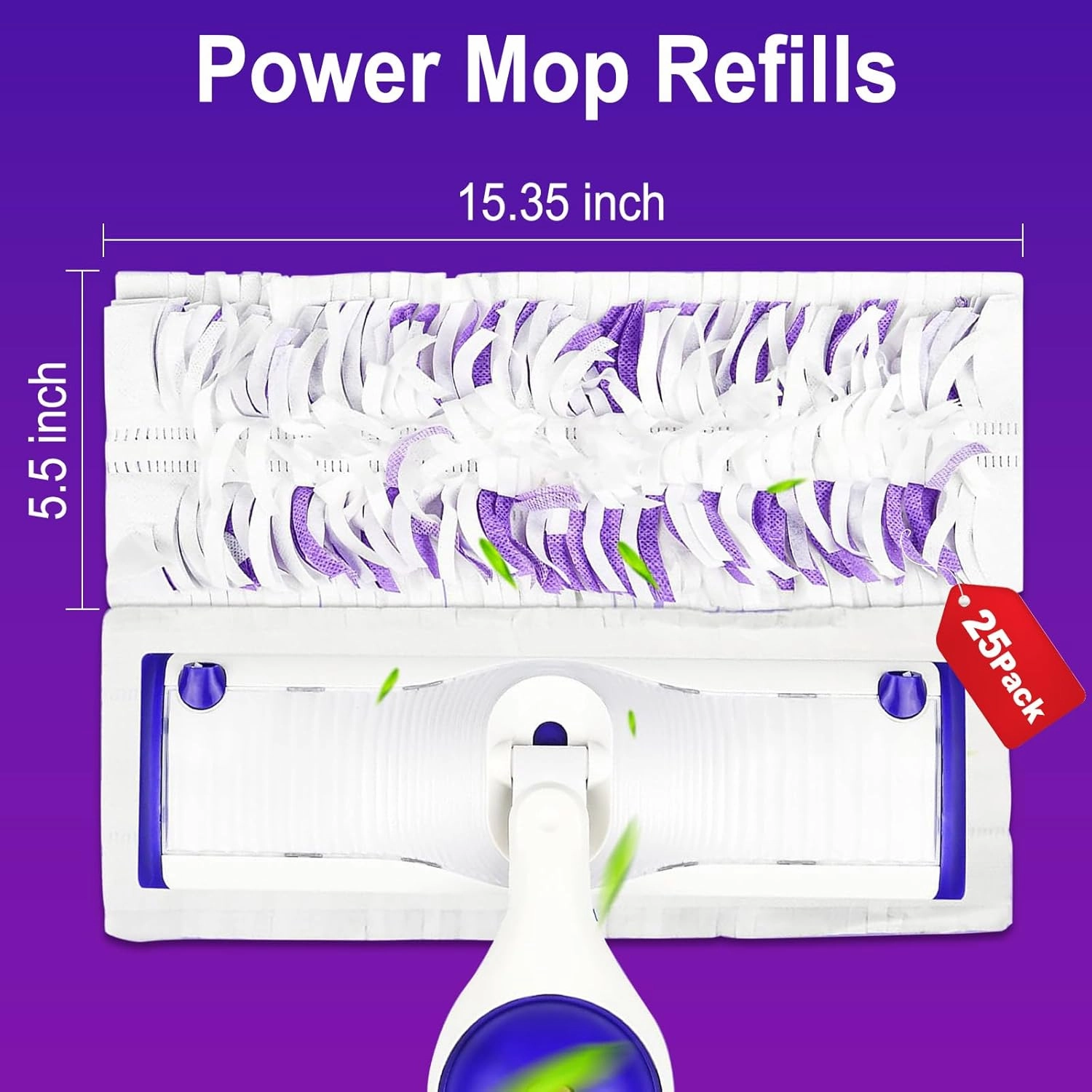 Power Mop Pads Refills for Swiffer Power Mop Pads,Compatible with Swiffer Power Mop Refills Replacement Disposable Power Mopping Pads Refills for Multi-Surface Floor Cleaning,25 PCS
