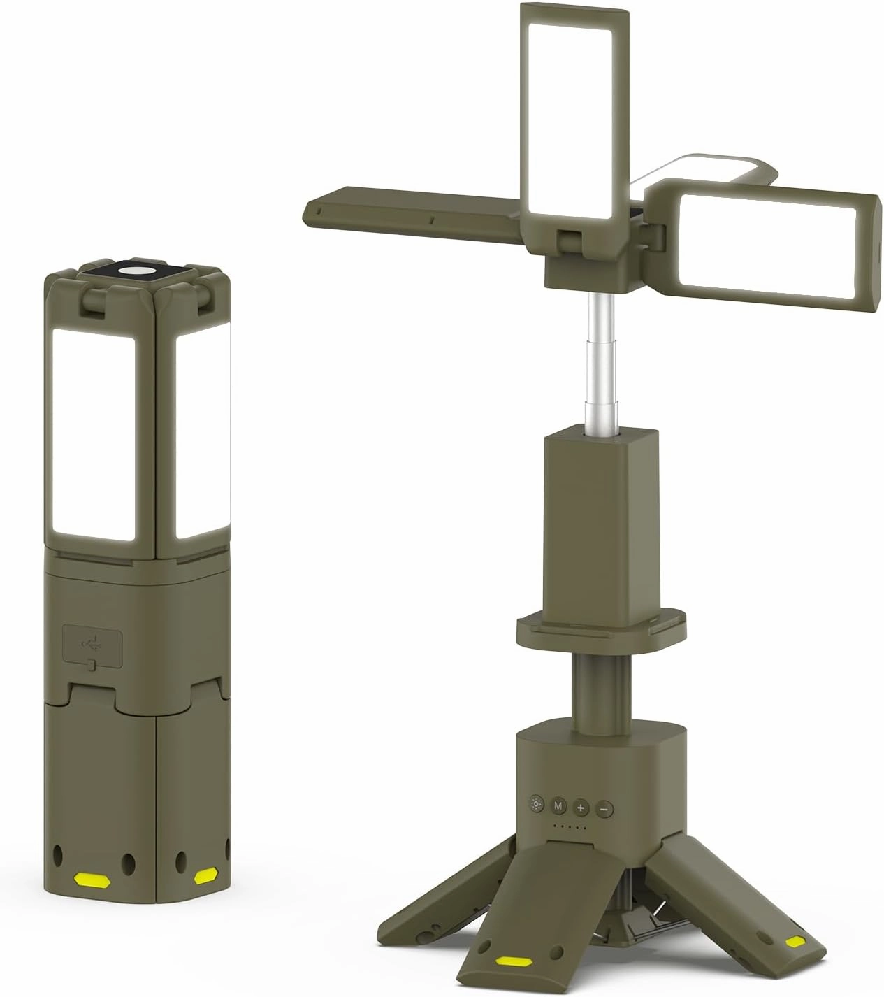 Powerful Magnetic Adjustable LED Outdoor Charging Tent Light (Army Green)