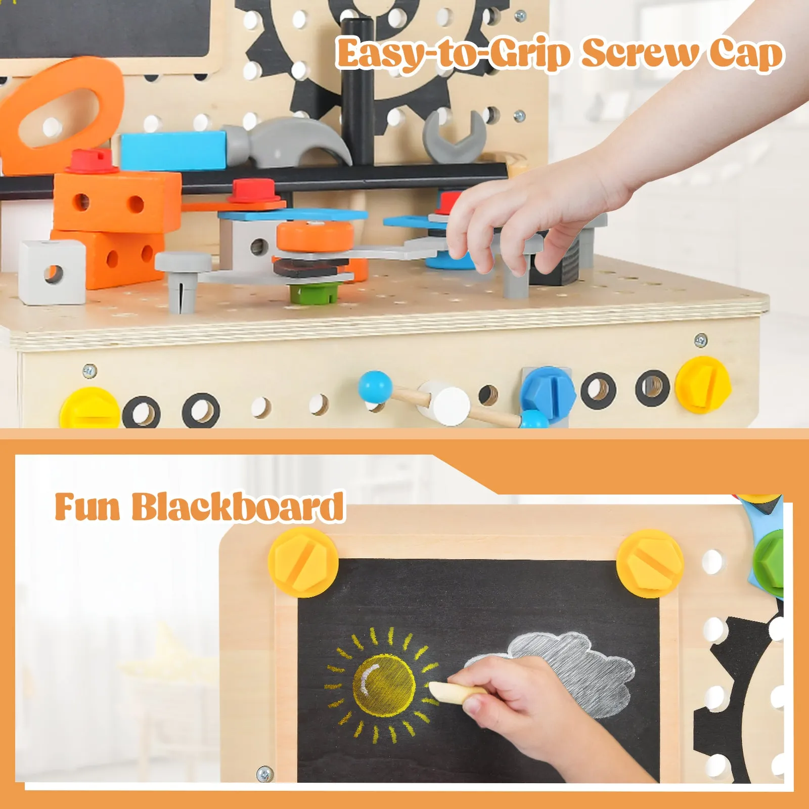 Pretend Play Workbench with Tools Set and Realistic Accessories