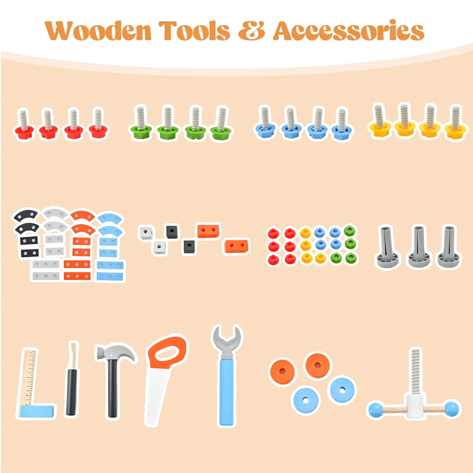 Pretend Play Workbench with Tools Set and Realistic Accessories