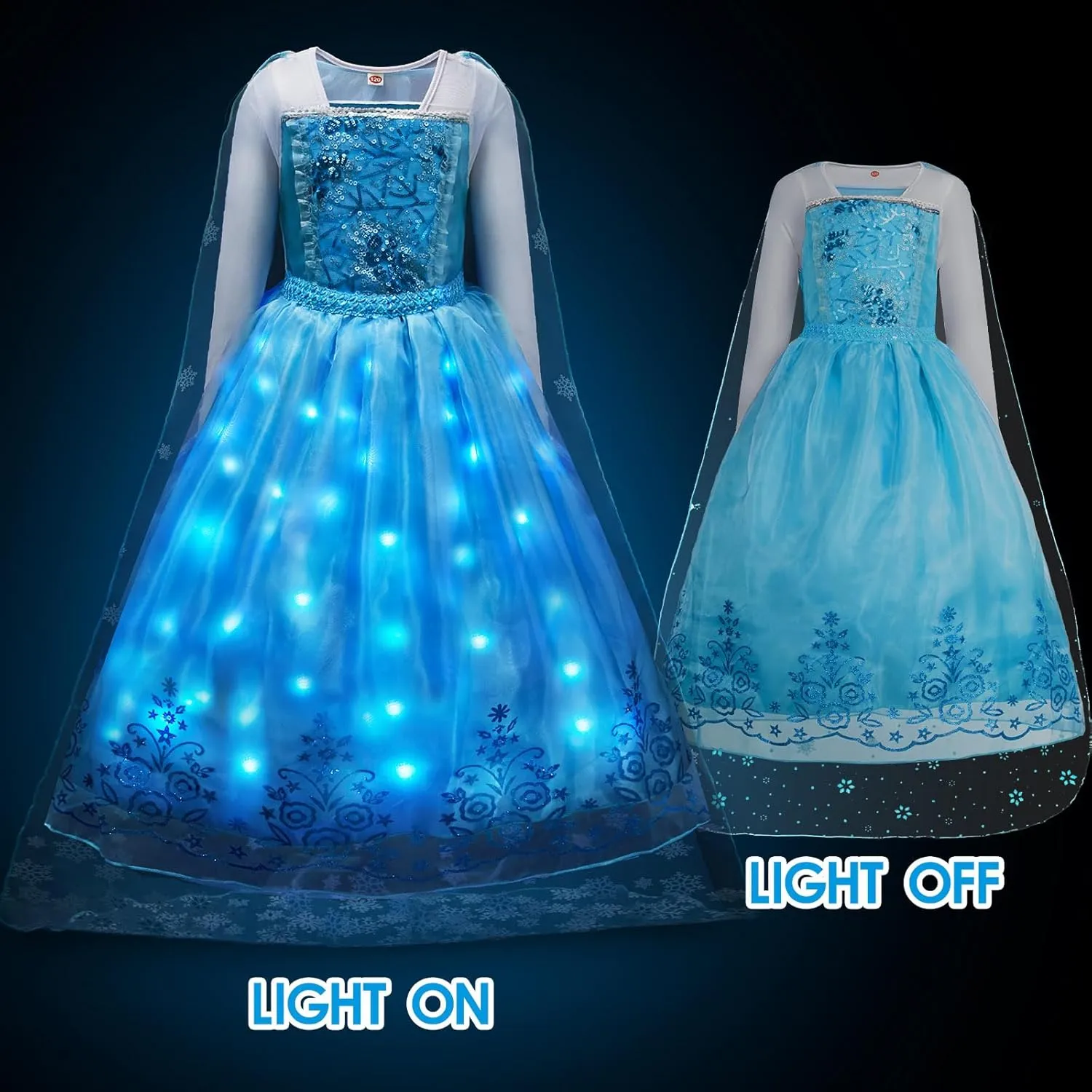 Princess Dresses for Girls Light Up Princess Costume for Christmas Halloween Toddler Princess Dress Up Clothes