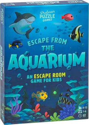 Professor Puzzle: Escape from The Aquarium - Escape Room Game, 11 Logic-Number-Observational Puzzles, Co-Op Underwater Adventure, Kids 8 , 1-6 Players