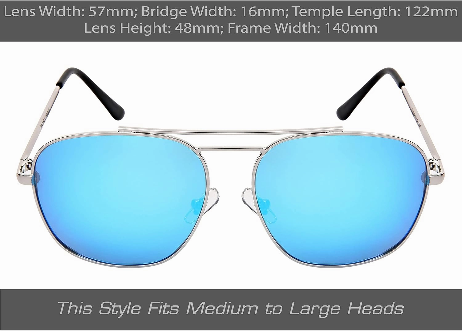 proSPORT Aviator Polarized Sunglasses Metal Grey Mirror Green Orange Red Green Blue Gold