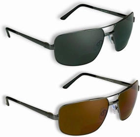 proSPORT Square Aviator Polarized Bifocal Sunglasses Readers Rectangle Fishing Driving Boating Metal Dark Grey Men Women