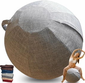 Protective Cover for Exercise Ball 55cm 65cm, Ball Chair Covers, Foldable Seat Balls Fabric Cover Lightweight Yoga Ball Cover Sitting Ball Covers with Handle Puncture Dust Cover