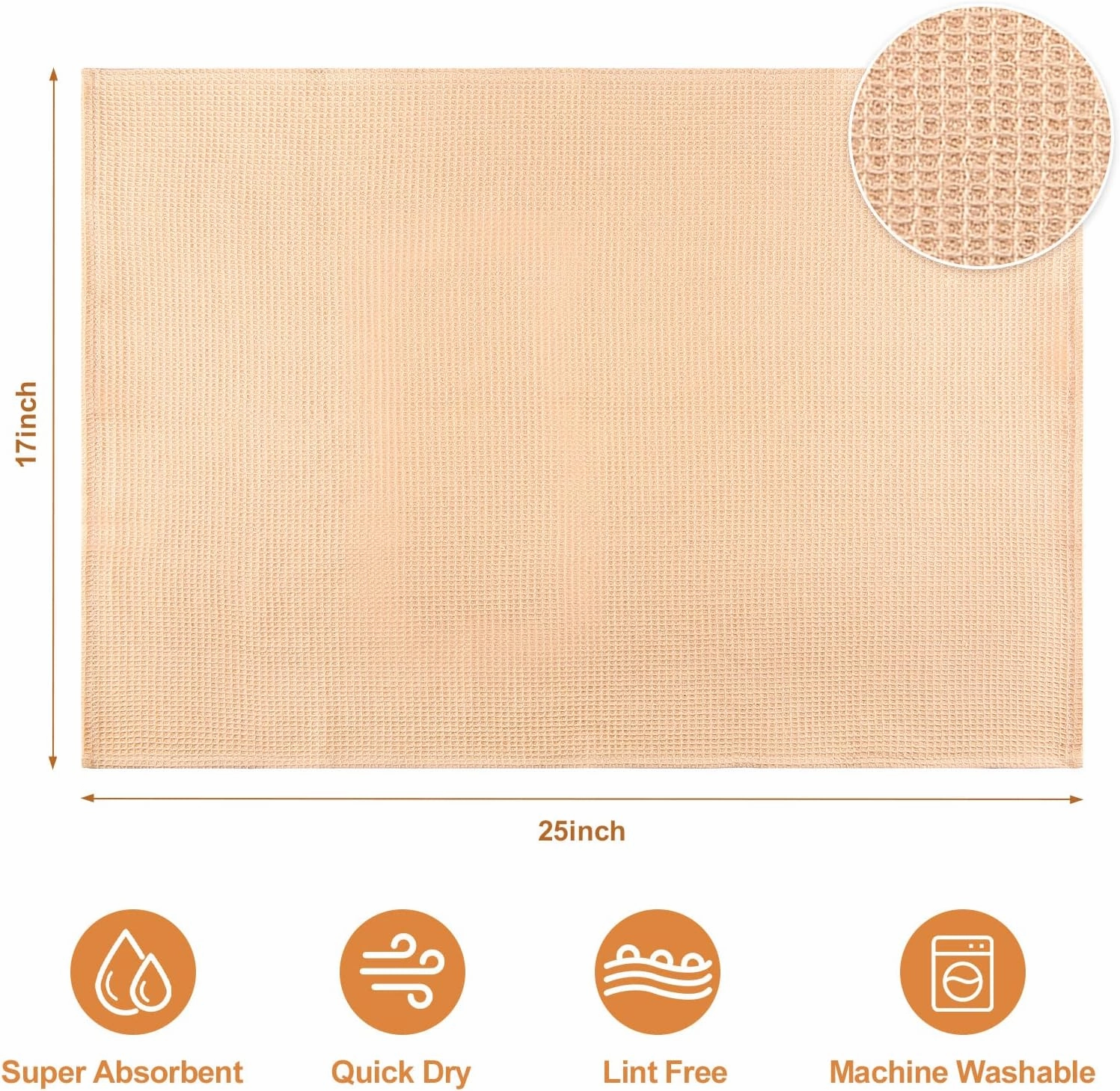 PY HOME & SPORTS 8 Pack Cotton Waffle Weave Kitchen Towels 17 x 25, Super Absorbent Kitchen Hand Dish Cloths for Drying and Cleaning (Beige, Khaki, Teal, Dark Grey)