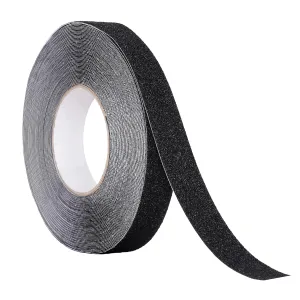 Qingluan Anti Slip Tape, Heavy Duty Grip Tape Outdoor Waterproof, High Adhesive Traction Safety Tape for Stairs, Tread Steps, Ramps, Skateboards (Black, 1 Inch x 65 Feet)