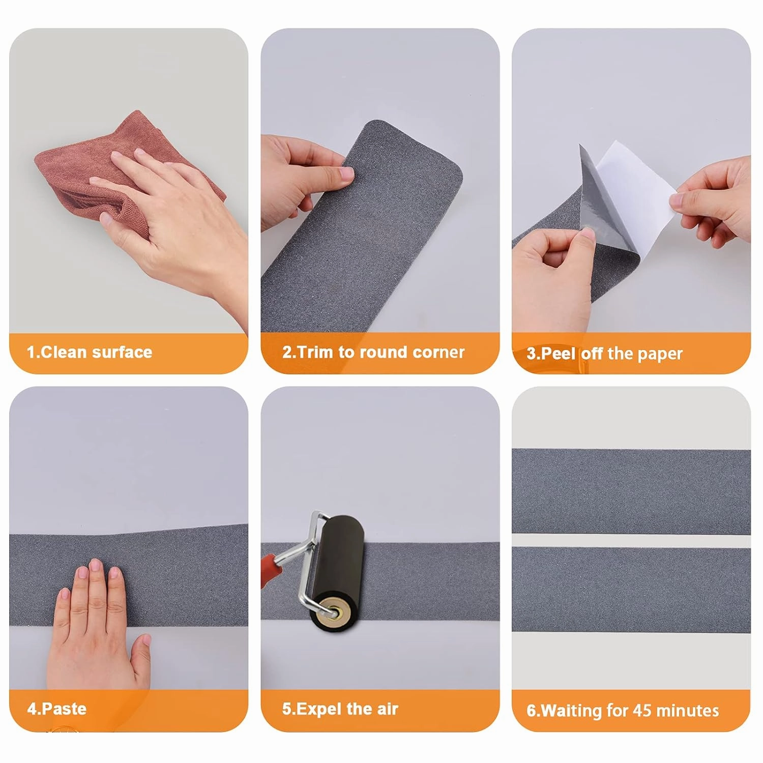 Qingluan Grip Tape, Heavy Duty Anti Slip Tape for Stairs Outdoor/Indoor Waterproof 4" x 33 ft, Safety Non-Slip Roll for Stair Step Traction Treads Stair Non Slip Strips Grey
