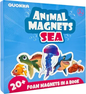 QUOKKA Travel Magnetic Puzzles for Toddlers 1-3 – 20 Pcs Sea Game with Playbook – Fun Travel Game Toy for Kids Ages 3-5 – Strong Magnets for Car Activities – Fun Toddler Puzzle Ages 2-4